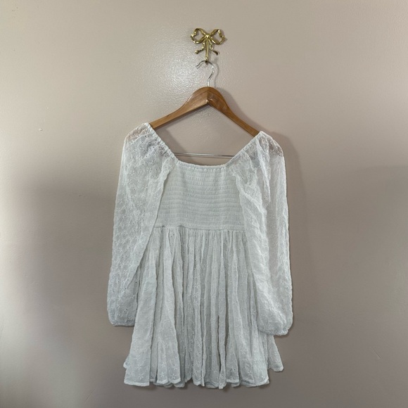 Free People Malina Embroidered White Mini Dress Size Small - Picture 5 of 6
